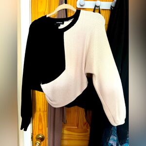 Size S EXPRESS Colorblock Black & White Sweater